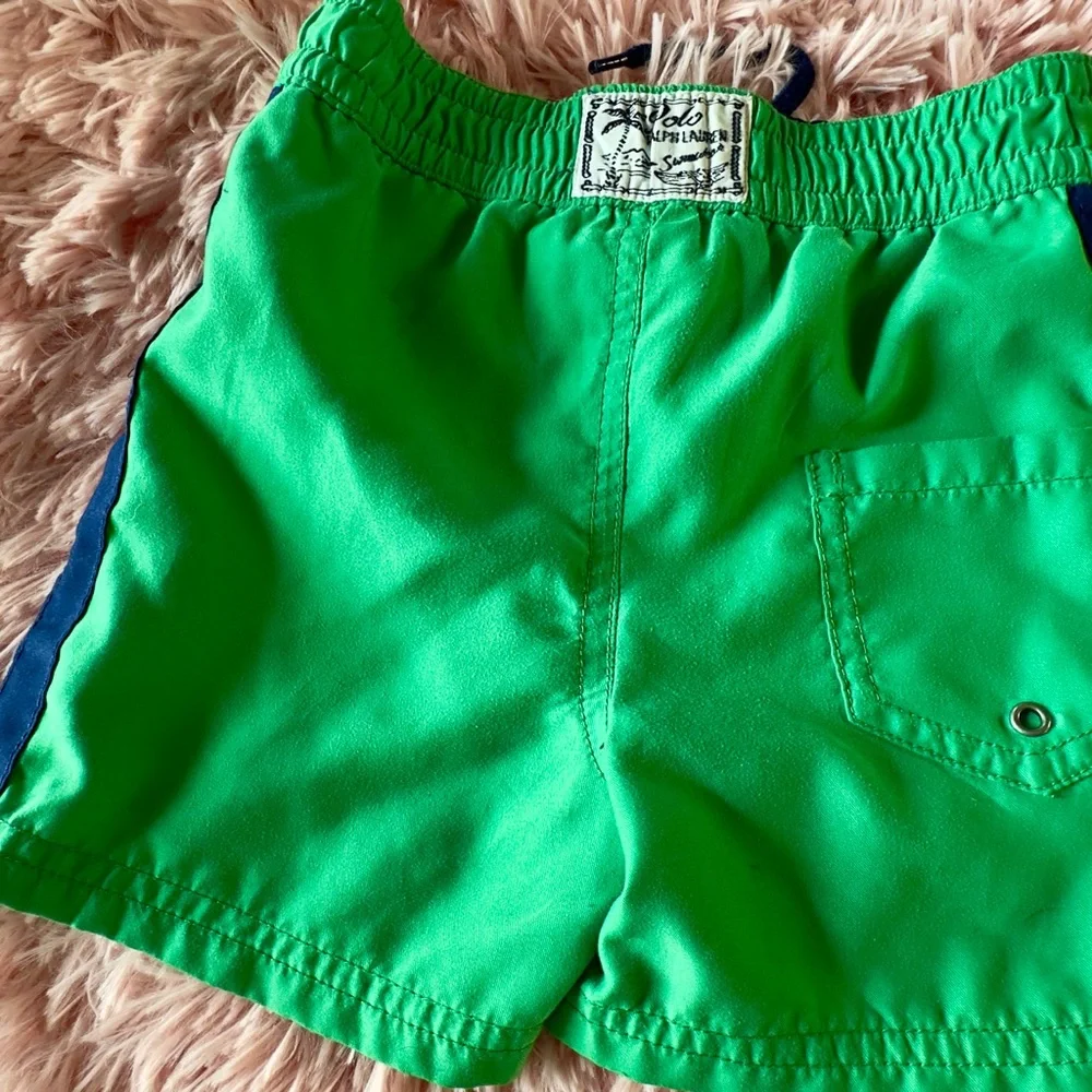 EUC Polo Ralph‎ Lauren Navy and Green Kids' Swim Shorts Size 18months